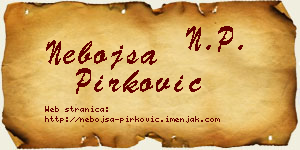 Nebojša Pirković vizit kartica